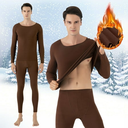 

uikmnh Bras for Women Mens Solid Color Thermal Underwear Stretch Top & Pants Set