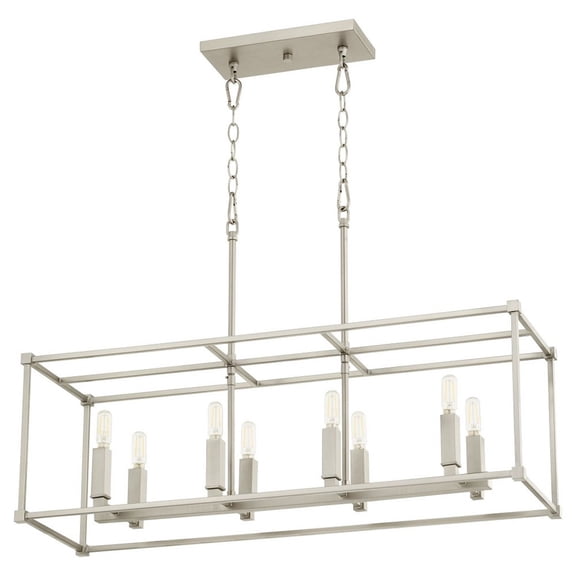 8 Light Linear Pendant In Traditional Style-11.75 Inches Tall And 10.75 Inches Wide-Satin Nickel Finish Quorum Lighting 656-8-65