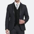 thumbnail image 3 of Men Plaid Suit Vest Black Formal Dress Vest V-Neck Slim Fit Waistcoat Business Wedding Party M, 3 of 7