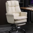 thumbnail image 2 of Double-layer thick cushion office chair boss chair can lie down swivel lift lunch break computer chair With footrest PU leather My Lux Decor Round, 2 of 19