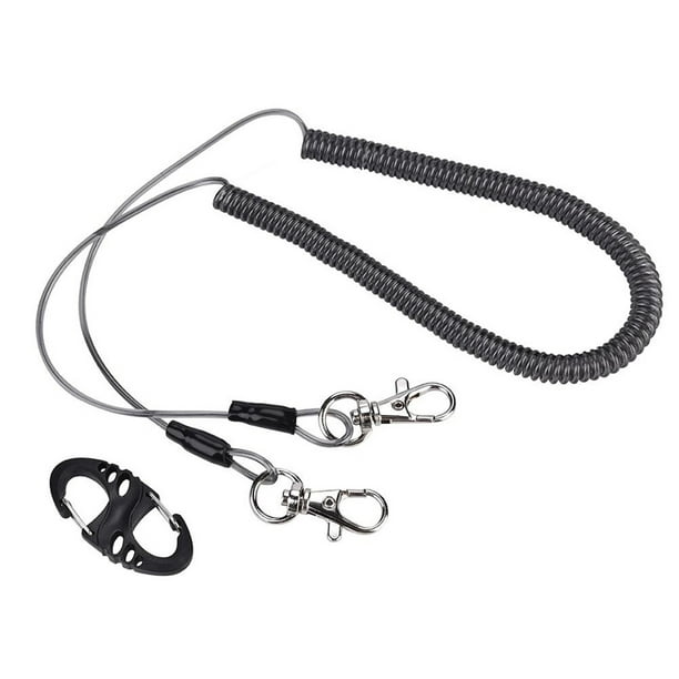 Unbranded Retractable Coiled Fishing Lanyard Safety Rope Fishing Rod Fishing Coiled Lanyard Anti-Lost Strap With S Shape Buckle Fishing Tackle Other 0