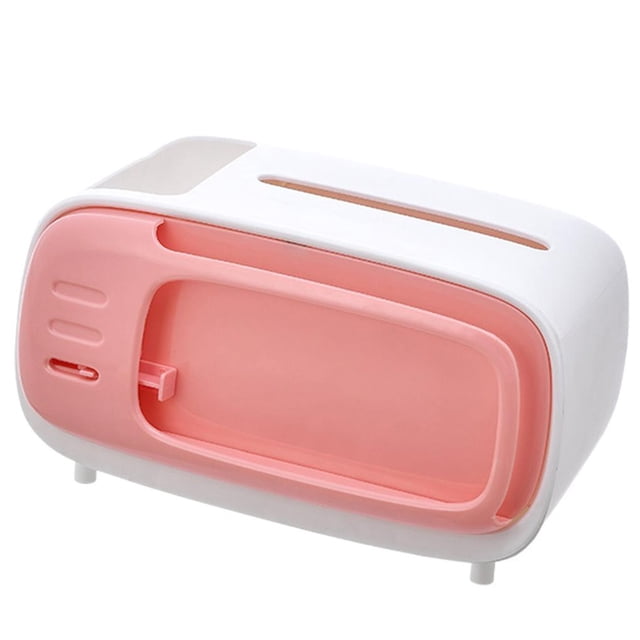 Creative Tv Shape Caja De Pañuelos De Escritorio Sala De Estar Mesa De Centro Cajón Caja De Papel Almacenamiento Magnético Servilleta Organizador Con Soporte Para Teléfono Para El Hogar Serendint HA019664-00