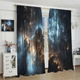 thumbnail image 4 of Nebula Galaxy Curtains Outer Space Planet Night Starry Sky Universe Fantasy Curtain with Rod Pocket for Bedroom Apartment Home Decor Drapes Window Treatments 2 Panels Set 84x84in, 4 of 6