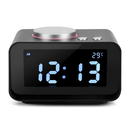 Digital Alarm Clock with Speaker Function, FM Radio Loud Alarm Clock, LCD Digit Display Alarm Clock Radio for Heavy Sleepers with Dual Alarm Clock,AUX in And Dual USB Charging (Best Alarm For Heavy Sleepers)