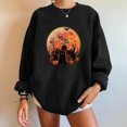 thumbnail image 2 of Pullovers d'Halloween pour Femmes Manches Longues Chandails en Molleton Squelette Drôle Citrouille, 2 of 5
