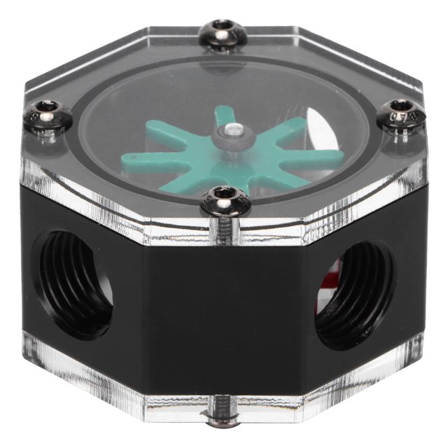 Indicateur de Débitmètre d'Eau PC, Indicateur de Débitmètre d'Eau à Roue de Refroidissement à Vitesse Tournante G1/4 pour Système de Refroidissement par Eau PC