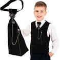 thumbnail image 1 of YAOBAMM Cravate Uniforme Scolaire Garçons Cravate Col Ruban Décoration Bijoux Ajustable Sans Nœud Vêtements Chaîne Anti-Rides Cravate Uniforme Scolaire, 1 of 7