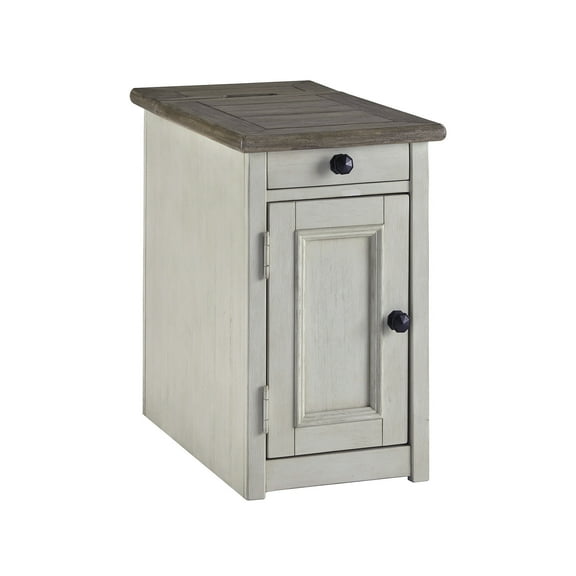 Signature Design by Ashley Casual Bolanburg Chairside End Table with USB Ports & Outlets  Two-tone
