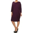 thumbnail image 2 of Women's Casual Plus Size Loose Fit Long Sleeve Dolman Style Midi Dress, 2 of 4