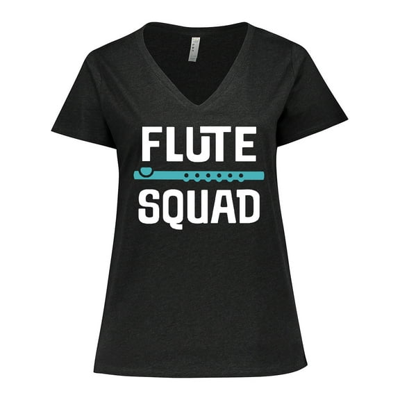 Inktastic Flute Squad Marching Band Women's Plus Size V-Neck T-Shirt