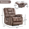 thumbnail image 3 of Ebello 36'' Massage Recliner Chair with Heat and Vibration – Soft Fabric Manual Reclining Chair for Living Room and Bedroom – Camel, 3 of 9