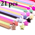 thumbnail image 1 of 21 Pcs Papier Étoile Origami Bricolage Mat Pailleté Bande de Papier Pliable Papier Origami, 1 of 10