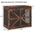 thumbnail image 5 of Blotout 47.2" Farmhouse Dog Crate Furniture, Large Wooden Dog Crate Furniture with Sliding Metal Mesh Barn Door and Solid Metal Tube & 2 Lockable Doors, XXL, Rustic Brown, 5 of 8