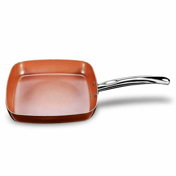 Non-stick Copper Square Frying Pan Skillet With Ceramic Coating Oven Dishwa