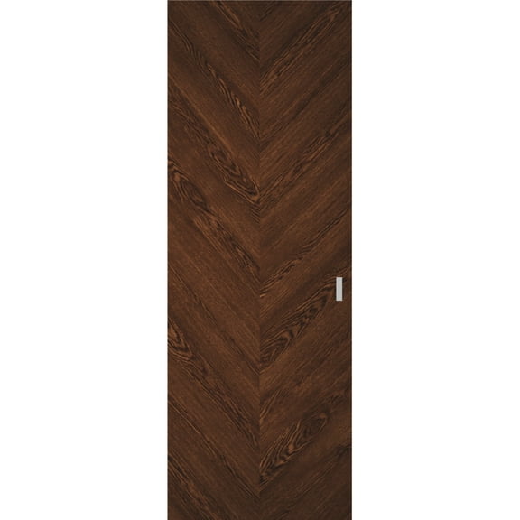 Hidden Barn | Ego 5005 Cognac Oak | Wood Veneer Doors | Magic Concealed Sliding Set | 18" x 80"