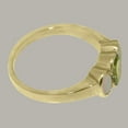 thumbnail image 4 of LBG British Made 14k Yellow Gold Natural Peridot & Opal Womens Anniversary Ring - 33 size options - Size 7.75, 4 of 6