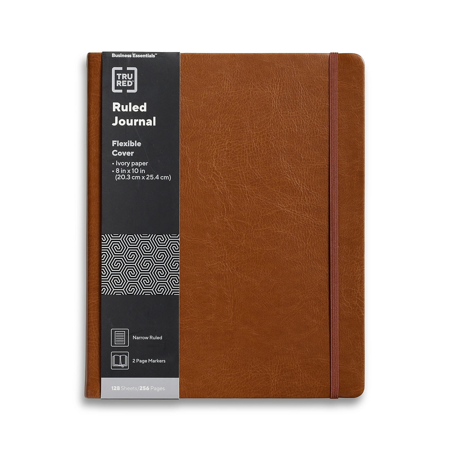 Staples TRU RED 8â€ x 10â€ Large Flexible Cover Narrow Ruled Journal Cognac (TR61953)