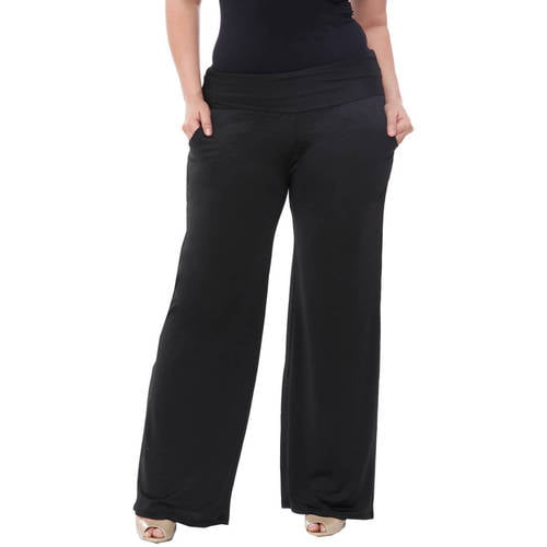 Women's Plus Size Solid Palazzo Pants - Walmart.com