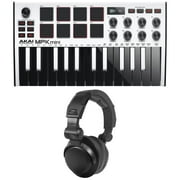 Akai Professional MPK Mini MK3 White Keyboard Controller with DJ Headphones Package