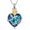 Blue-Golden, variant on Personlized Heart Cremation Urn Necklace For Ashes Stainless Crystal Heart Memorial Jewelry For Women Men