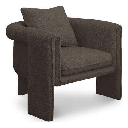 Meridian Furniture Stylus Brown Boucle Fabric Accent Chair
