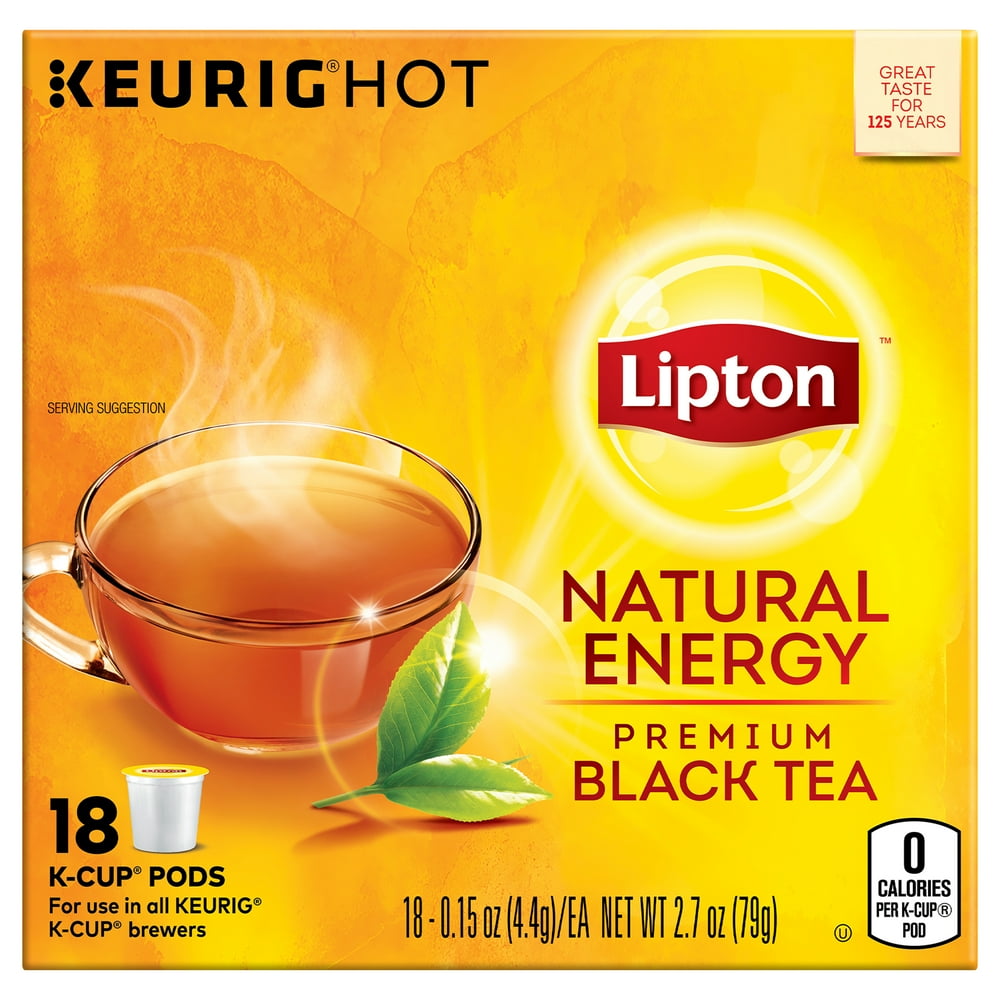 Lipton Natural Energy Black Tea K-cups, Tea Pods, 18 Ct - Walmart.com