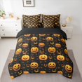 thumbnail image 2 of Feelyou Halloween Pumpkin Bedding Comforter Set 7 Pieces, Black Orange Full Bedding Set, 2 of 8