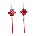 thumbnail image 4 of Pendientes de Año Nuevo Chino Fernando para Mujer Metal para Citas Boda Festival de invierno, 4 of 8