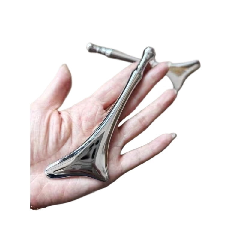 Stainless steel gua sha facial roller massager - ice point acupressor, suitable for dark circles, eye bags and sensitive skin