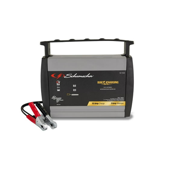 Schumacher Electric 10 Amp 3-in-1 Fully Automatic 6V/12V Car Battery Charger and Maintainer, SC1358