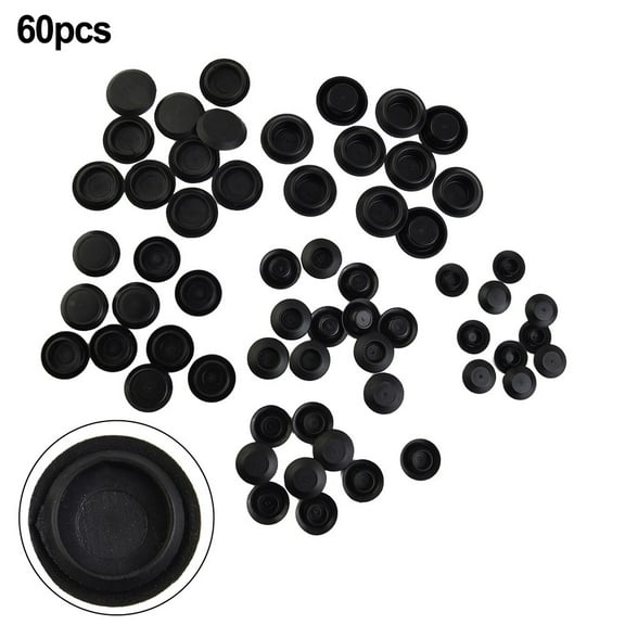60 Piece Flush Mount Plastic Hole Plug Assortment Auto Body Sheet