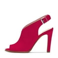 thumbnail image 4 of YDN Women's Peep Toe High Heel Sandals Backstrap Slingback Stiletto Pumps Shoes with Buckle Size 7 Red, 4 of 4