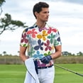 thumbnail image 3 of Rateoe Colorful Butterflies Pattern Men's Short Sleeve Polo Shirts, Golf Polo Shirts Short Sleeve Performance Moisture Wicking Dry-3X-Large, 3 of 6