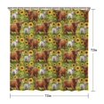 thumbnail image 5 of Green Highland Cow Sunflower Field Pattern Shower Curtain 72"x72" ,Bathroom Decorative Shower Curtains Set with 12 Hooks,Modern Waterproof Washable Shower Curtain, 5 of 6