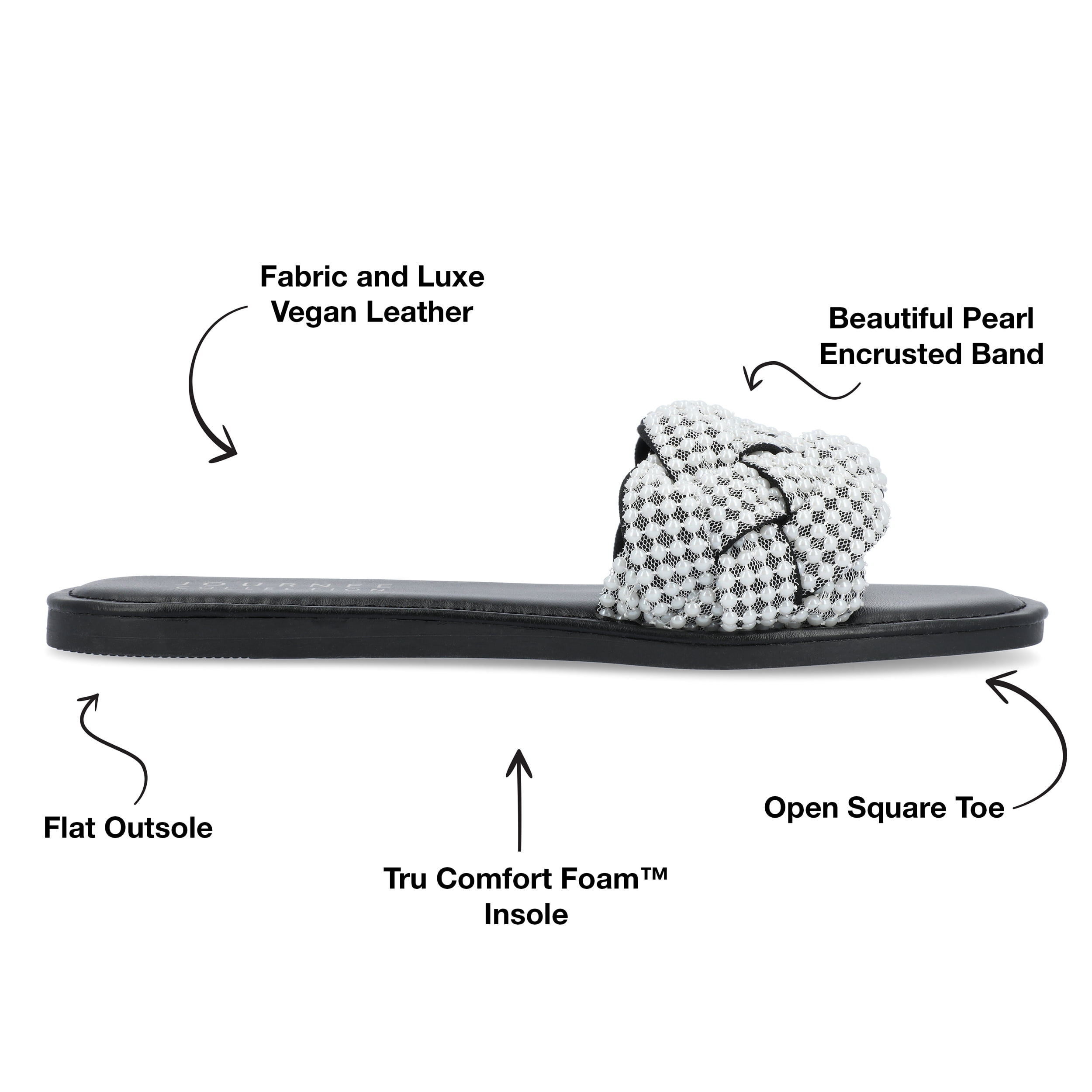 Journee Collection Womens Railley Tru Comfort Foam Slip On Slide Flat Sandals