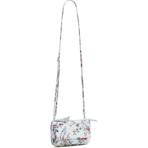 Vera Bradley Women's Cotton Wallet Crossbody Purse with RFID Protection in Magnifique Floral