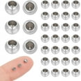 thumbnail image 6 of 100pc 3/4/5/6/8mm Round Memory Wire End Caps Stainless Steel Half Drilled Beads Ball End Jewelry End Cap for Necklace Bracelet Jewelry Making diy, 6 of 9