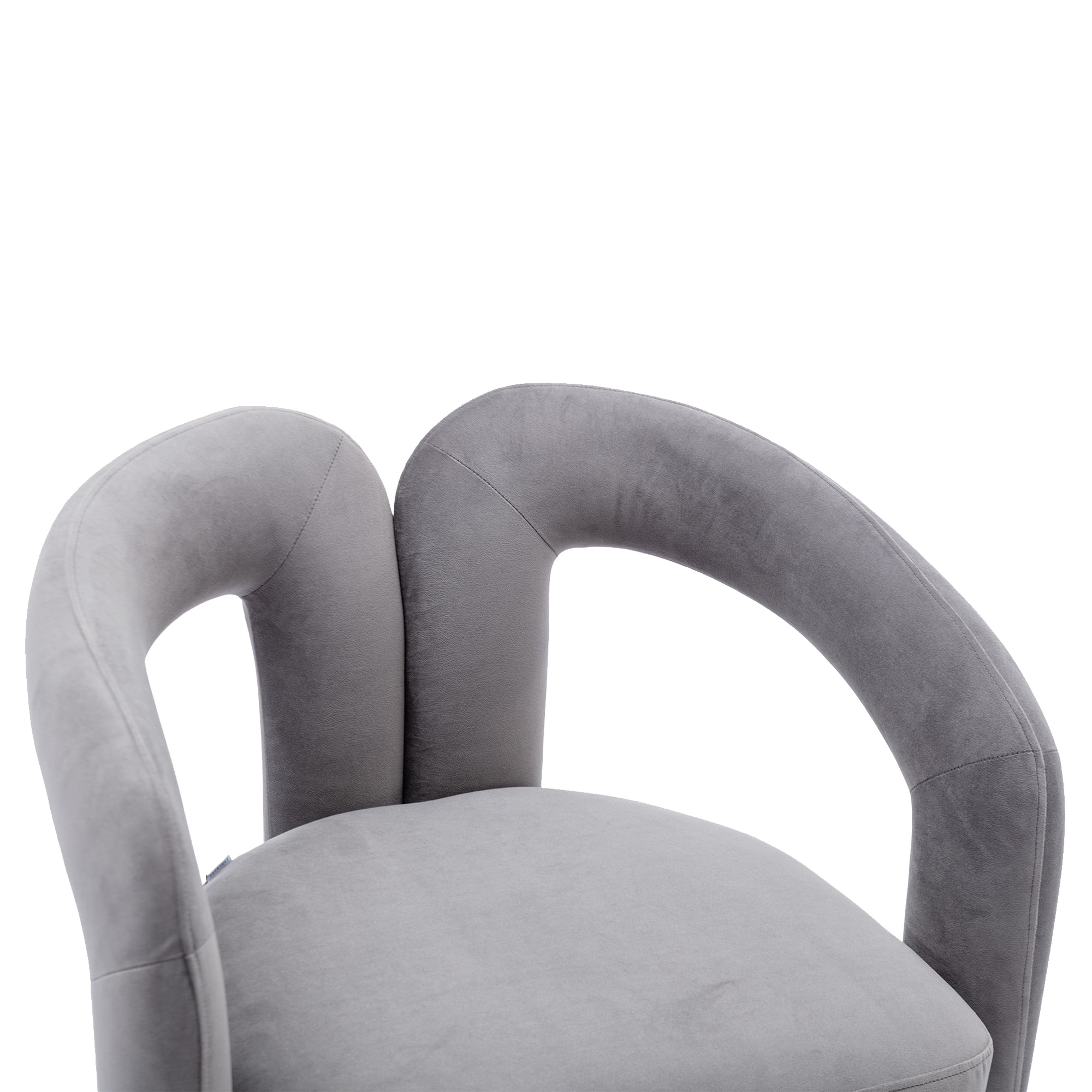 MAYEERTY Contemporary Designed Velvet Fabric Upholstered Accent/Dining Chair /Barrel Side Chairs Kitchen Armchair for Living Room set of 2 (Gray Velvet)