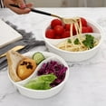 thumbnail image 2 of Ceramic Japanese Ramen Bowls Divided Bowls Noodle Cereal Bowl Salad Bowl Shabu Hot Pot Yuanyang Pot Serving Bowl for Soup Cereal Rice Udon Asian Noodles 7inch White, 2 of 6