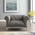 thumbnail image 7 of Modway Idyll Tufted Button Upholstered Leather Chesterfield Armchair in Gray, 7 of 7