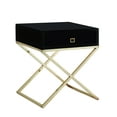 thumbnail image 3 of Jakob Black/Chrome Sidetable/Nighstand - Square Lacquer-Finish Chrome, X-Metal Legs, 3 of 9