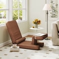 thumbnail image 3 of Convertible Sleeper Sofa Chair, Adjustable Single Sofa Couch with Table Pillow, Multifunctional Folding Chair Bed for Living Rooms, Small Apartment and Studios, Brown, 3 of 9