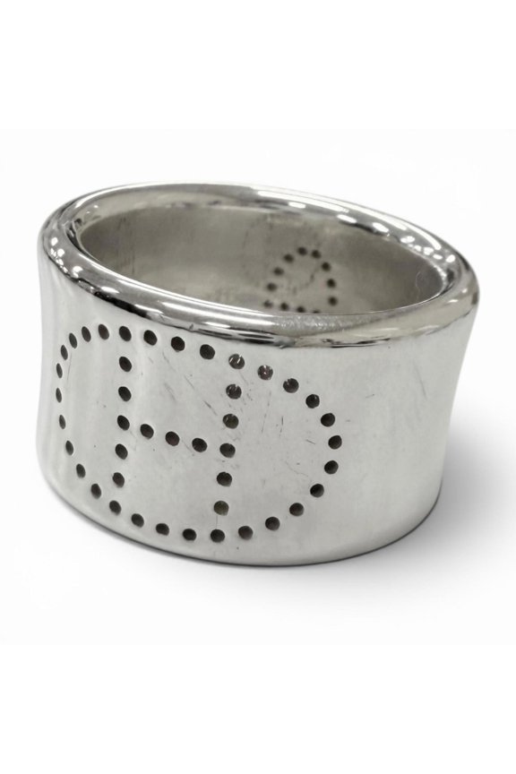 Pre-Owned HERMES AG925 Eclipse Ruban Ring, Silver, Size 46, Weight 11.12g, Women's/Men's