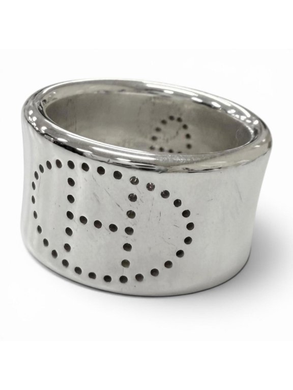 Pre-Owned HERMES AG925 Eclipse Ruban Ring, Silver, Size 46, Weight 11.12g, Women's/Men's