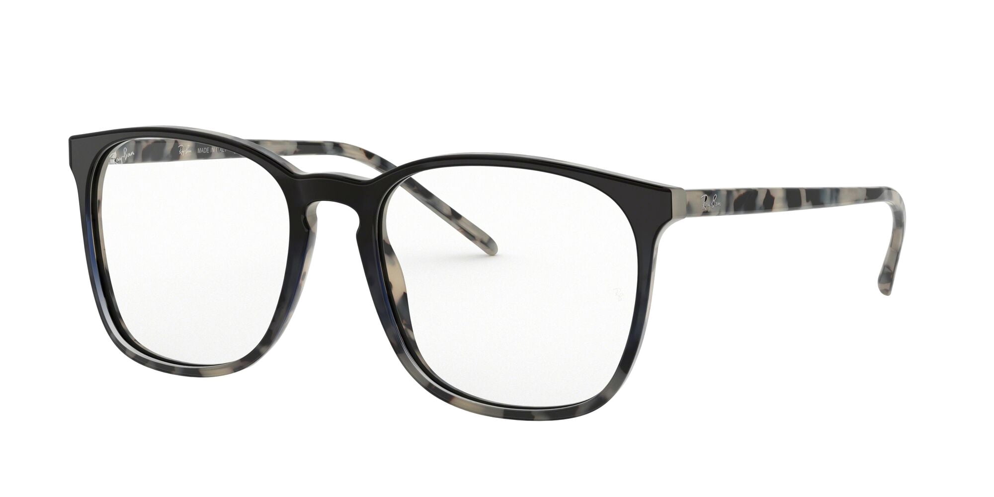 Ray-Ban RB5387 Optics Glasses, Prescription Eyeglasses with Case, Demo Lens/Blue Gradient Havana Beige, Size 54