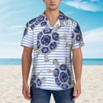 thumbnail image 4 of Daiia Turtle with Blue Stones Hawaiian Shirt for Men Gentle Cotton Regular Short Sleeve Casual-XX-Large, 4 of 9