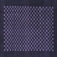 thumbnail image 1 of Ahgly Company Machine Washable Indoor Square Checkered Blue Modern Area Rugs, 5' Square, 1 of 4