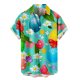 thumbnail image 2 of ICHUANYI Clearance Men's Lapel Pocket Less Easter Digital Print Short Sleeve Shirt(Green, XXXXL) Ichuanyi Ichuanyi, 2 of 5