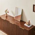thumbnail image 5 of 67" Fluted Buffet Cabinet Sideboard with Storage, 6-Door Curved Contour Design Storage Cabinet, Wood Mid Century Modern Sideboard for Kitchen and Living Room, Walnut, 5 of 9
