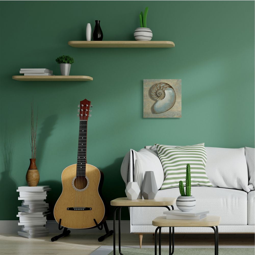 Shell Beach Objects Design Coastal Gallery-Wrapped Canvas Print Wall Art, 17x17